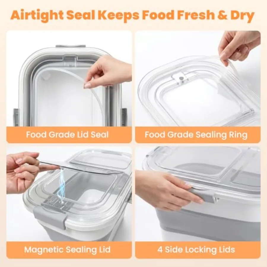 30 Lbs Rice Storage Container  - Food Storage With Wheels ulasan dan harga
