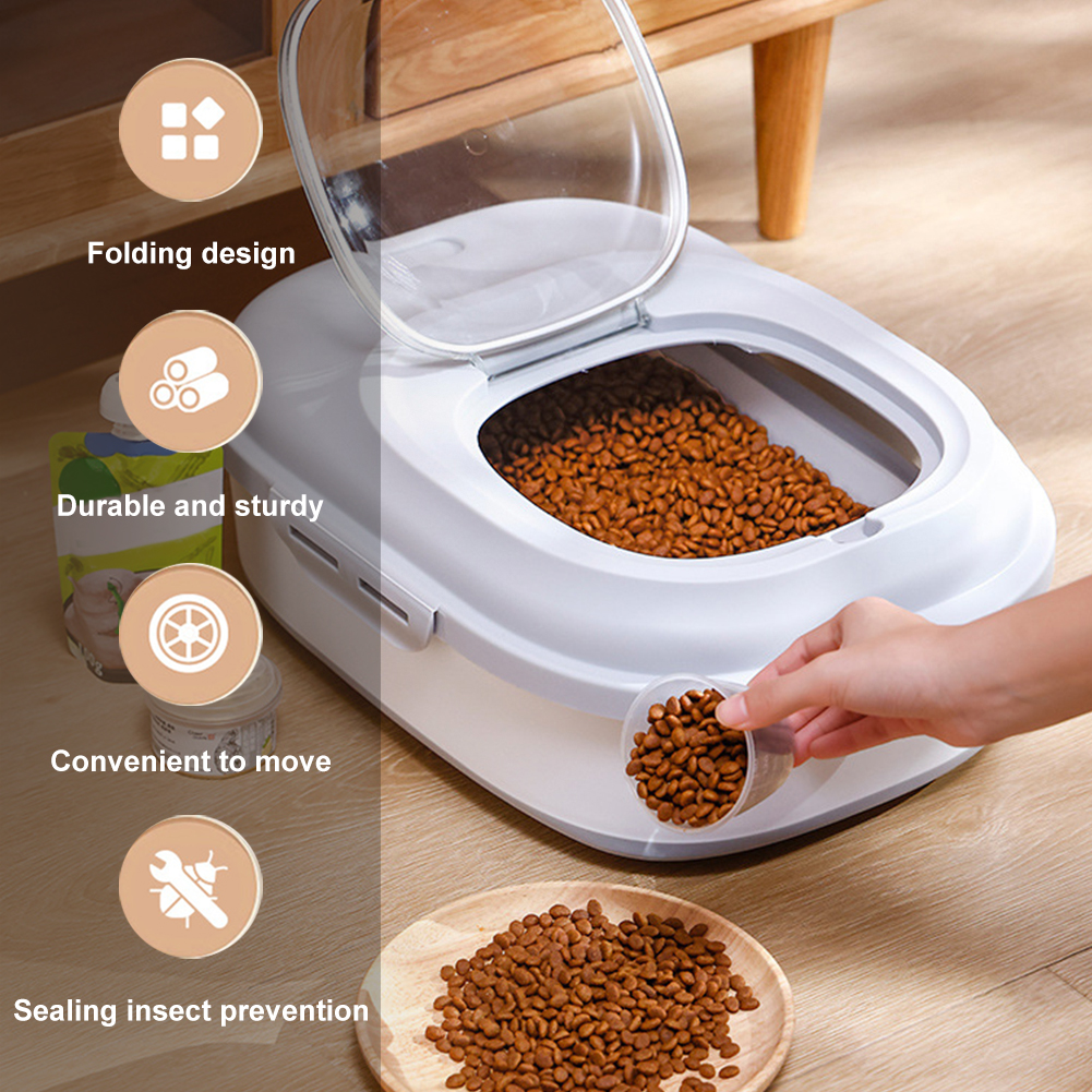 Collapsible Dry Cat Food Box 2 - Food Storage With Wheels ulasan dan harga