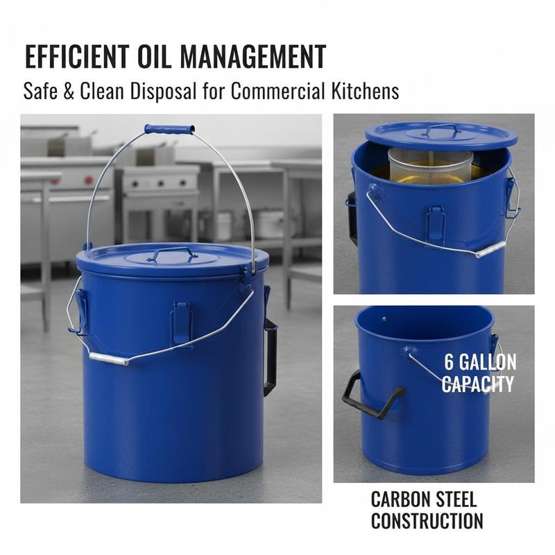 Carbon Steel Oil Storage Pail  - Food Storage For Restaurant ulasan dan harga