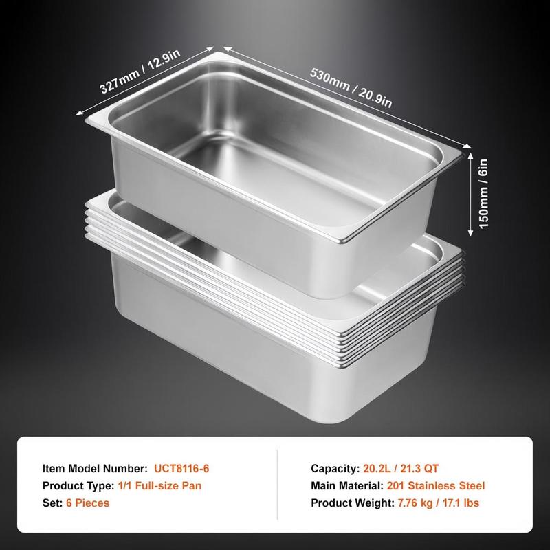 6 Pack Buffet Trays Full Size  - Food Storage For Restaurant ulasan dan harga