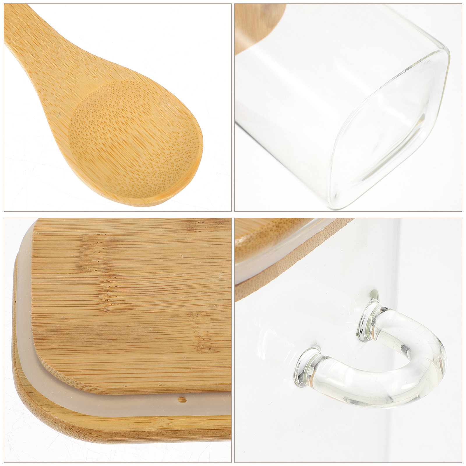 1Set Square Airtight Glass Foo - Food Storage Jars ulasan dan harga