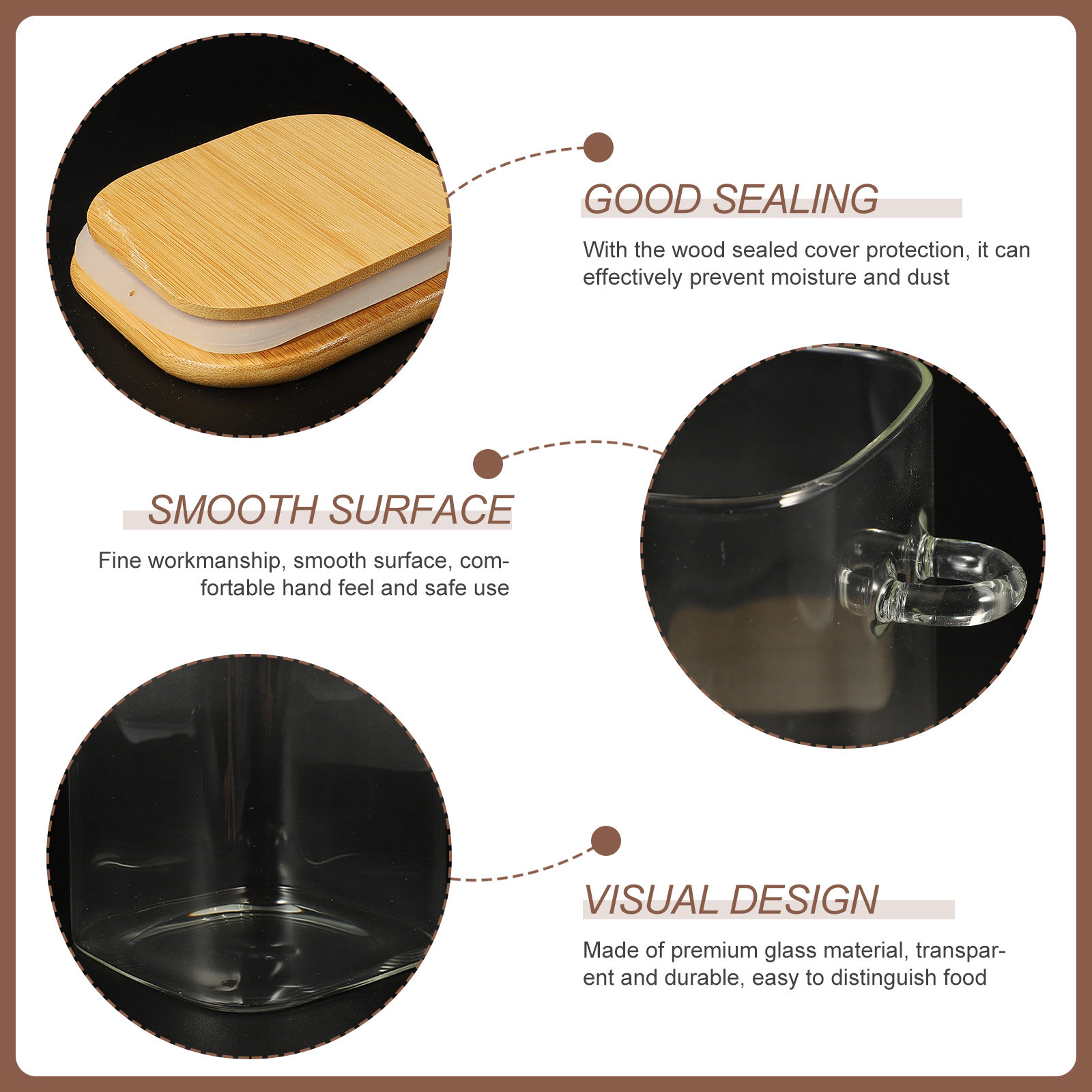 1Set Square Airtight Glass Foo - Food Storage Jars ulasan dan harga